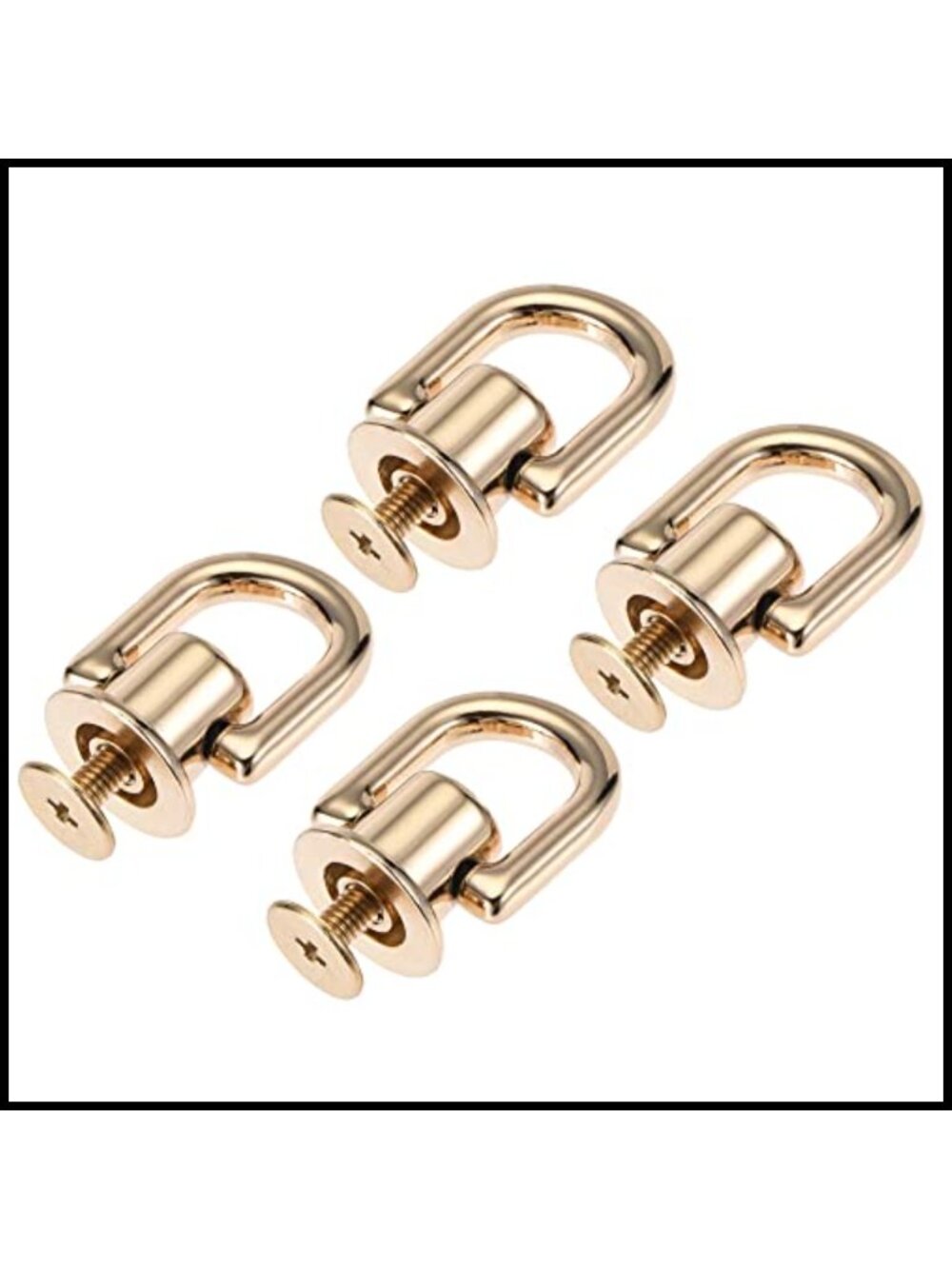 Zinc Alloy D Ring Screw Studs 12x10mm DIY Craft Hardware 4pcs
